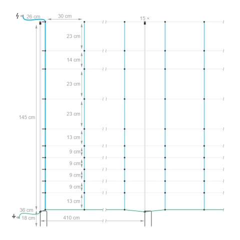 Villanypásztor háló, TitanNet, 50 m × 145 cm