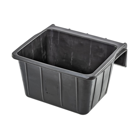 Téglalap alakú etetővályú, gumiból, fekete, 20 literes