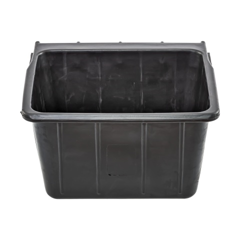 Téglalap alakú etetővályú, gumiból, fekete, 20 literes