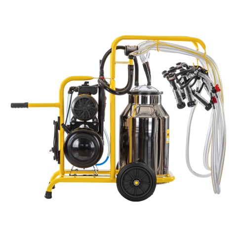 Fejőgép kecskéknek, 4 fejőegységgel, 1 inox 40 literes sajtárral