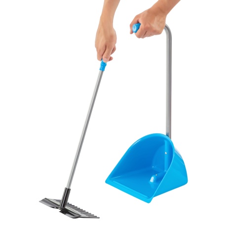 Mistboy Mini trágyalapát gereblyével, kék, 60 cm