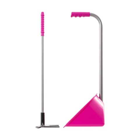Mistboy Mini trágyalapát gereblyével, rózsaszín, 60 cm