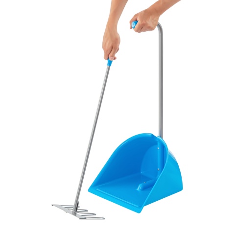Mistboy trágyalapát gereblyével, kék, 75 cm