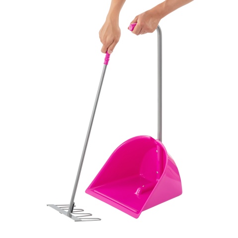 Mistboy trágyalapát gereblyével, rózsaszín, 75 cm