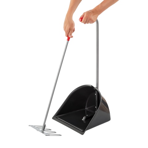 Mistboy trágyalapát gereblyével, fekete, 75 cm