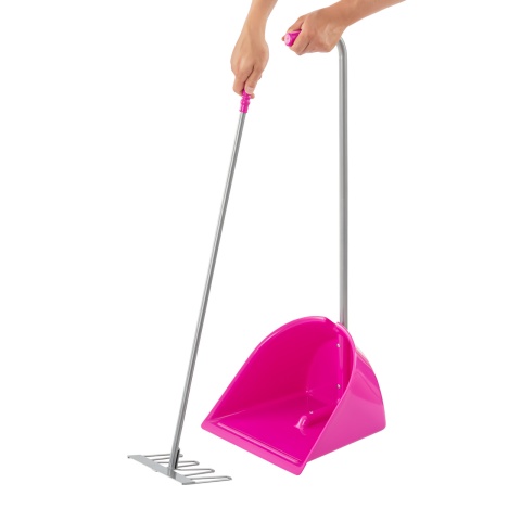 Mistboy trágyalapát gereblyével, rózsaszín, 90 cm