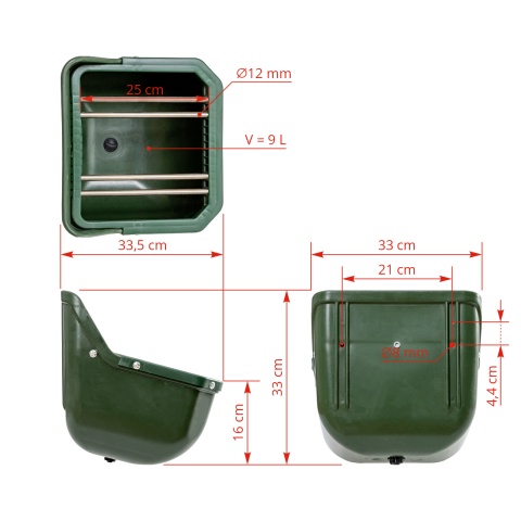 Etető csikók számára, 9 literes