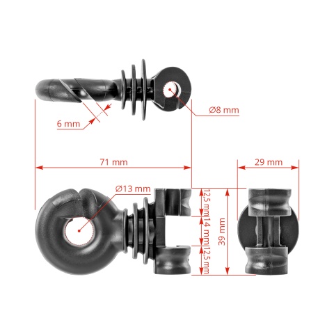 Kiegészítő szigetelő Ø8 mm-es fémoszlophoz, 25 db