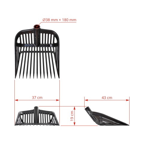 Trágyavilla, fekete, 37 × 43 cm