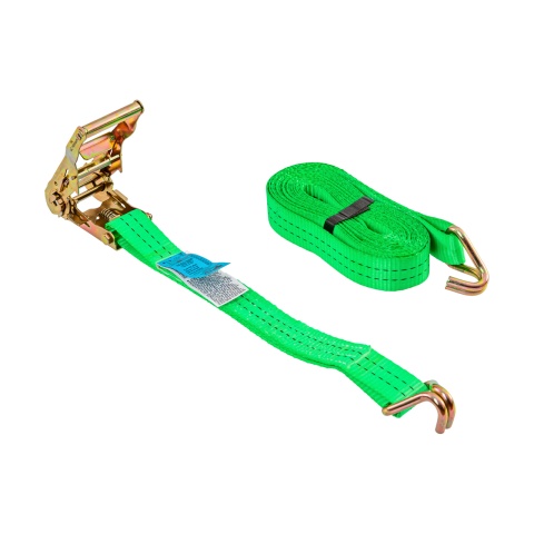 1928 - Racsnis rögzítőheveder, zöld, 2000 kg, 35 mm × 6 m - 3940 Ft