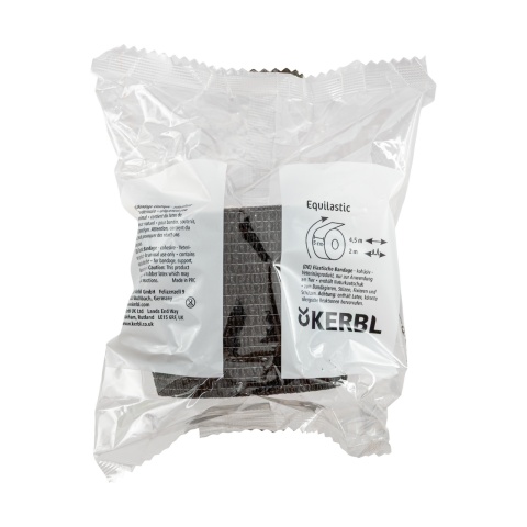 Öntapadó patakötöző, Equilastic, fekete, 450 × 5 cm