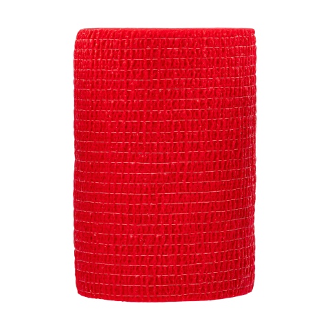 1972 - Öntapadó patakötöző, Equilastic, piros, 450 × 7,5 cm - 870 Ft