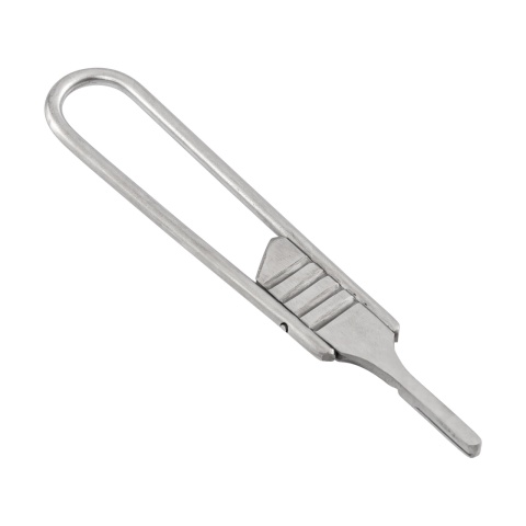 1988 - Összecsukható állatorvosi szikenyél, rozsdamentes acélból, 4-es típus - 2010 Ft