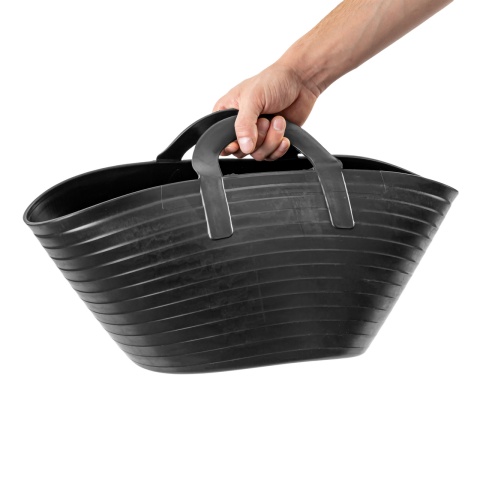 Rugalmas műanyag vödör, Flexbag, fekete, 12 literes