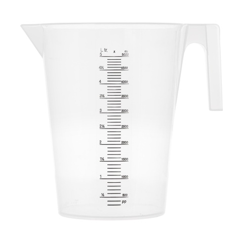 Mérőkanna, műanyag, 5 literes