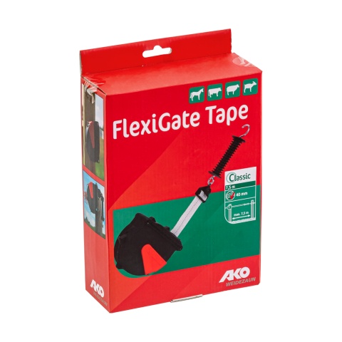 Kapuszett 40 mm-es villanypásztor szalaggal, Ako Flexigate, 7,5 m