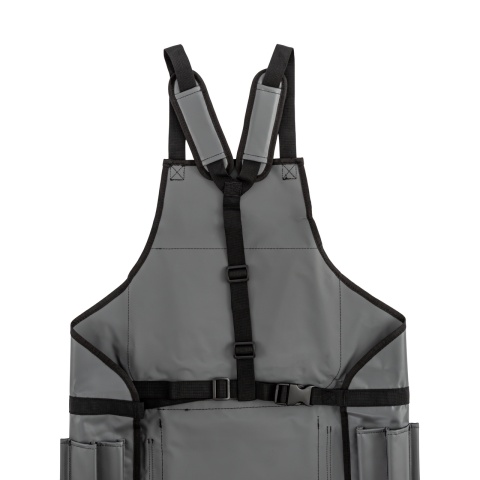 Körmöző és nyíró kötény, lábkivágás nélkül, 123 × 73 cm