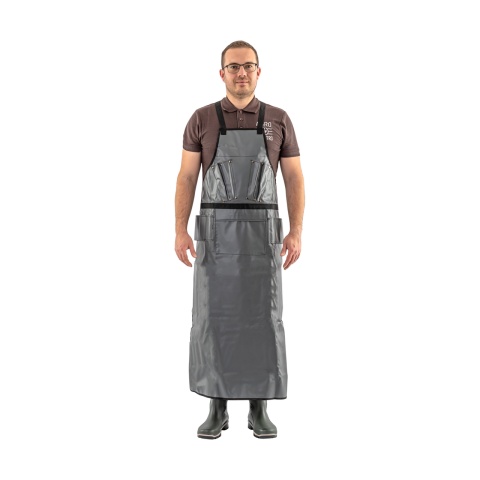 Körmöző és nyíró kötény, lábkivágás nélkül, 123 × 73 cm