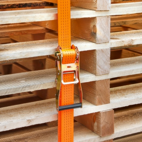 Racsnis rögzítőheveder, narancssárga, 4000 kg, 50 mm × 8 m