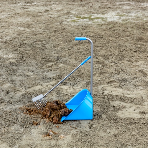 Mistboy trágyalapát gereblyével, kék, 75 cm