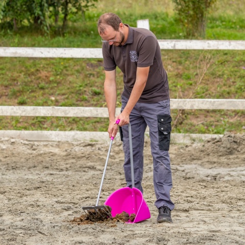 Mistboy trágyalapát gereblyével, rózsaszín, 75 cm