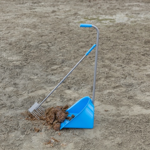 Mistboy trágyalapát gereblyével, kék, 90 cm