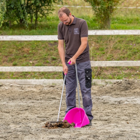 Mistboy trágyalapát gereblyével, rózsaszín, 90 cm