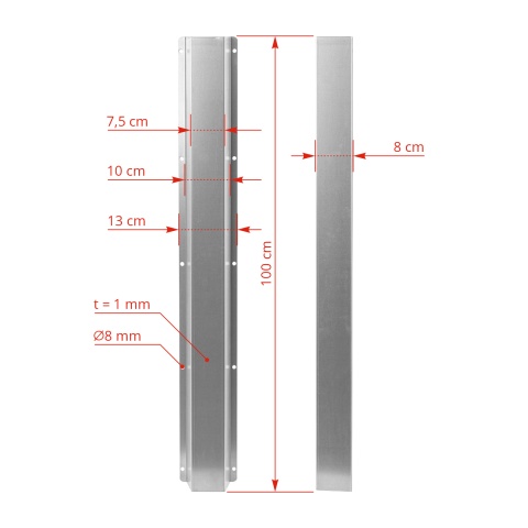 Védőlemez itatócsövekhez, 100 cm
