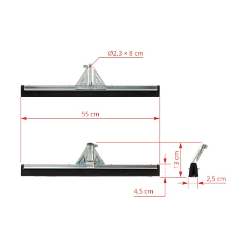 Horganyzott fém vízlehúzó, 55 cm