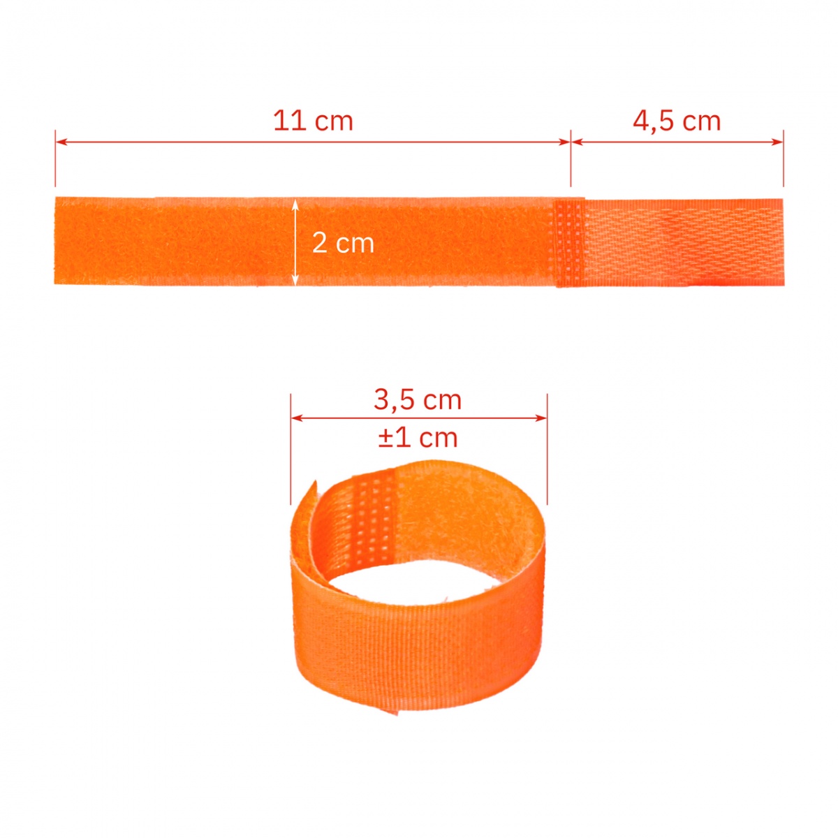 Tépőzáras bokaszalag juhoknak és kecskéknek, zöld + narancs, 150 × 20 mm