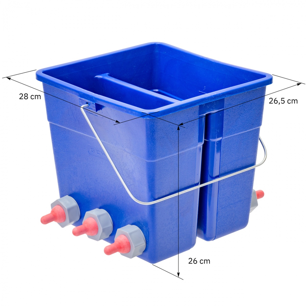 Itatóvödör bárányoknak és gidáknak, 10 literes, 6 db 50 mm-es cumival