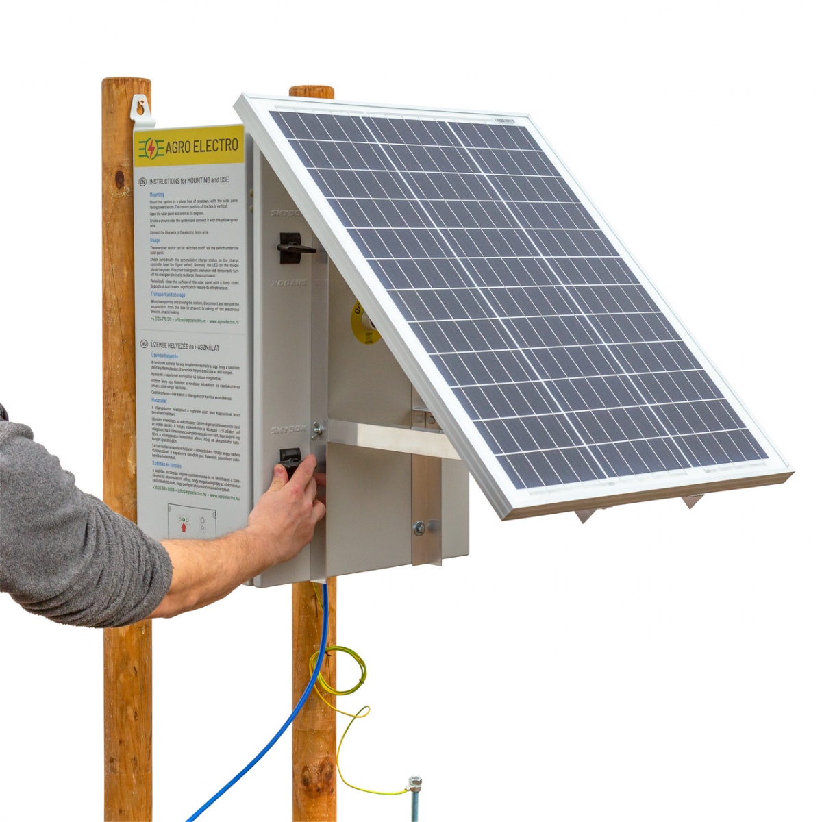 Kompakt DL 7200 villanypásztor készülék 50 W-os napelemes rendszerrel