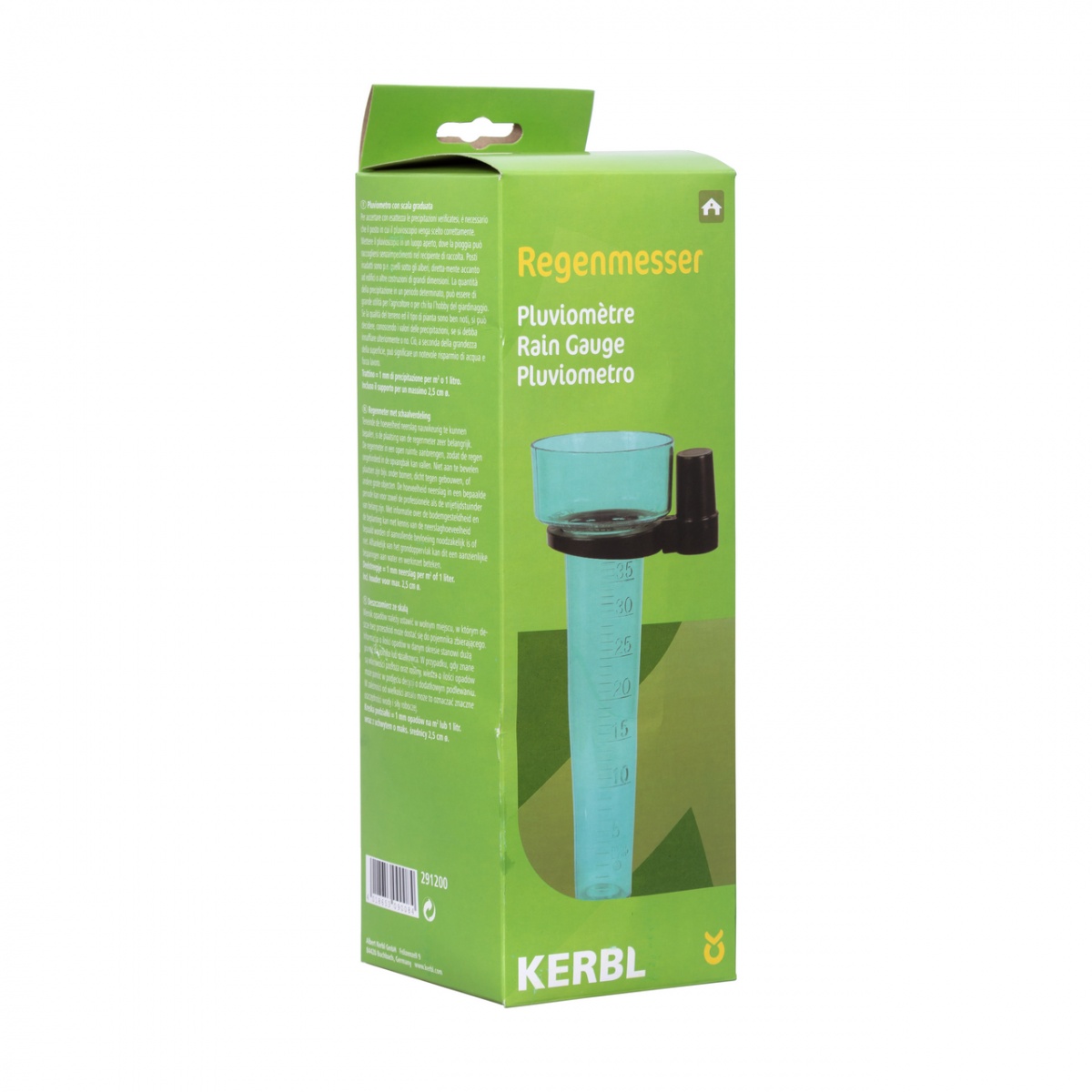 Esőmérő, pluviométer, 1 ml-es beosztással, 40 l/m²