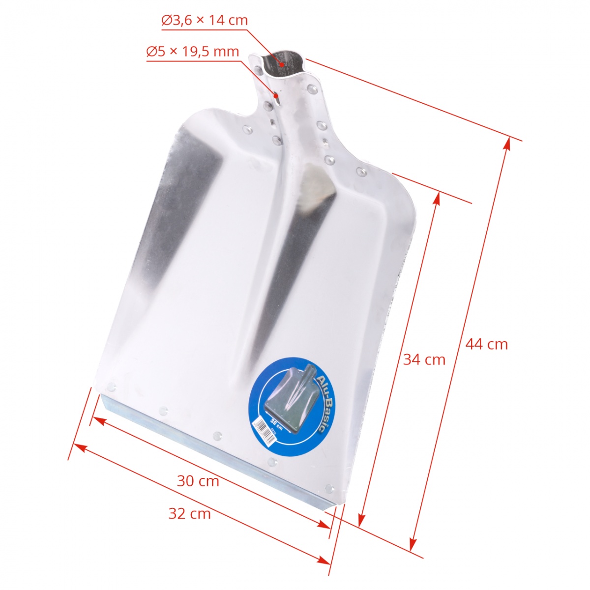 Alumínium lapát, 32 × 34 cm