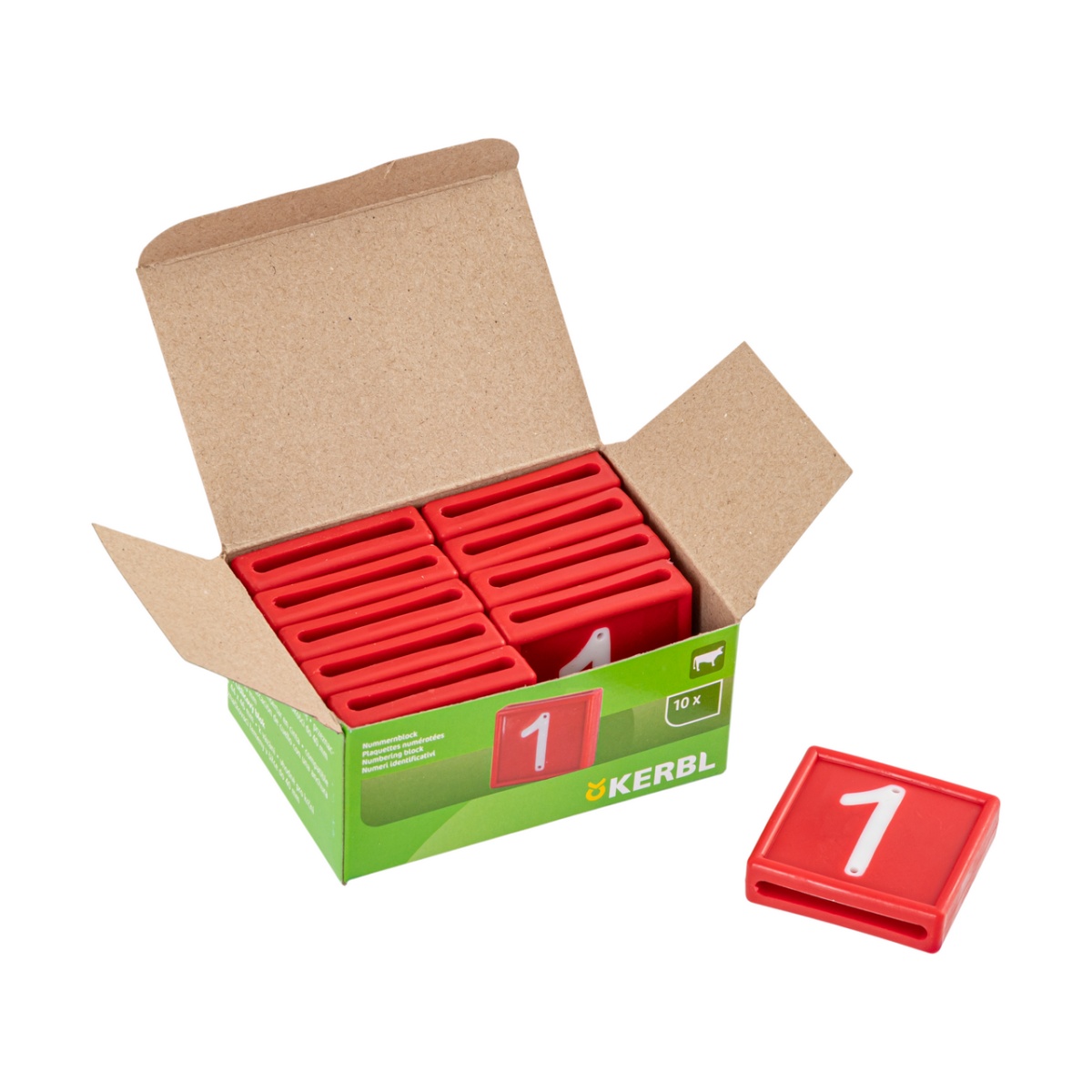 Állatjelölő számjegyek nyakpántra, 1-es szám, 10 db