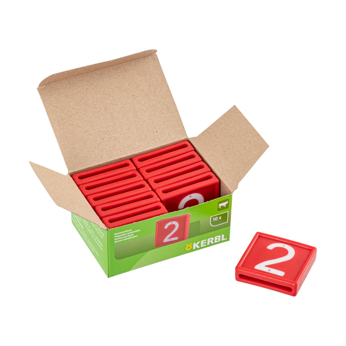 Állatjelölő számjegyek nyakpántra, 2-es szám, 10 db