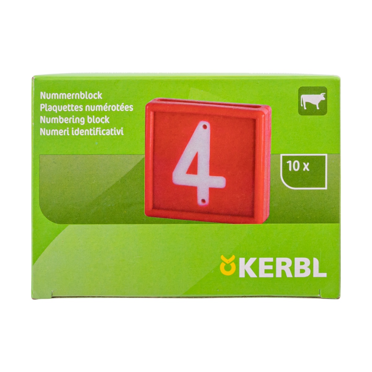 Állatjelölő számjegyek nyakpántra, 4-es szám, 10 db