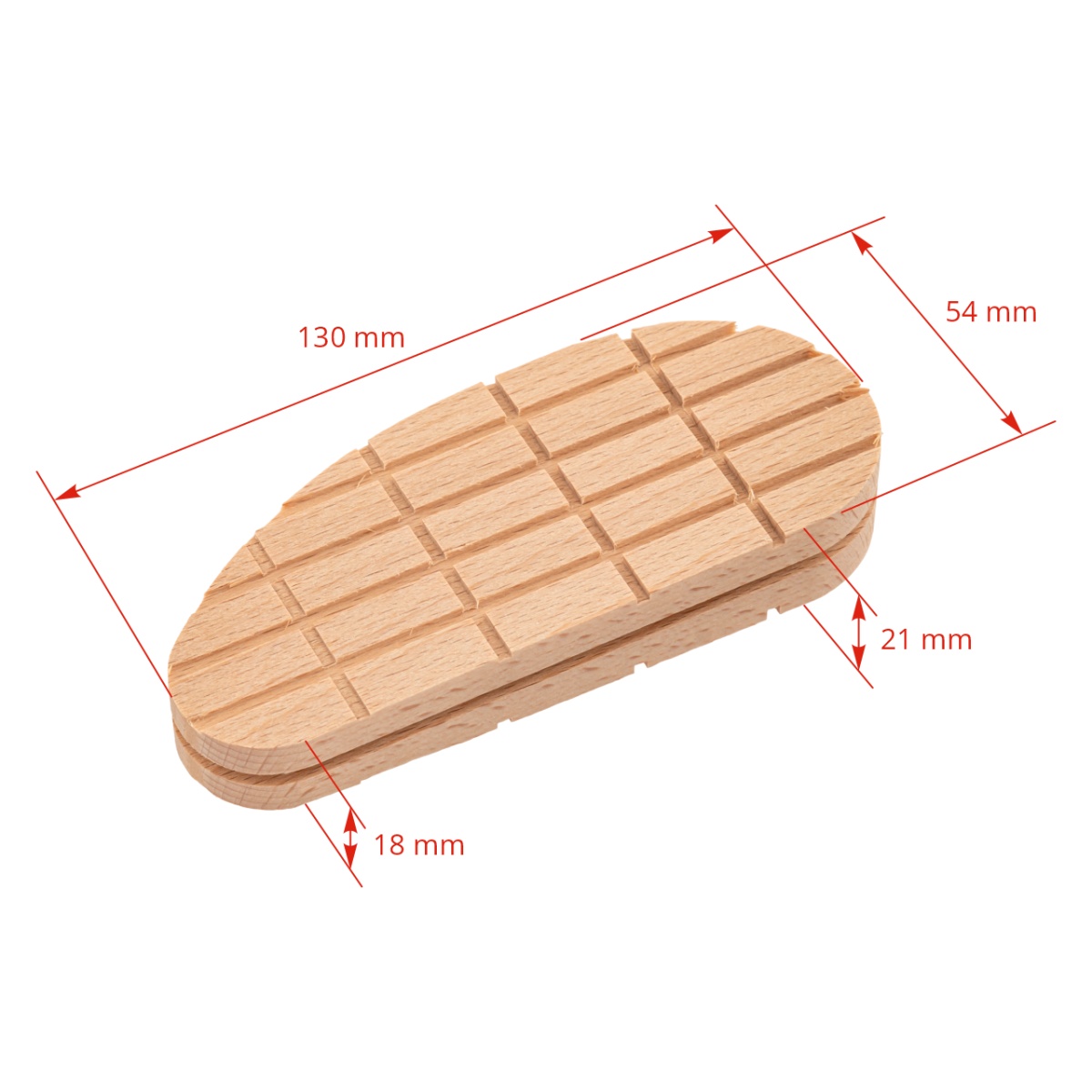 Pataalátét fából, ék alakú