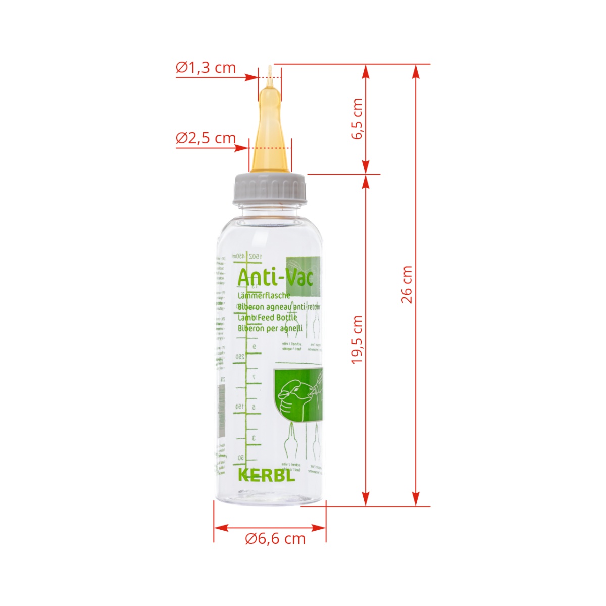 Bárány- és gidaitató palack, AntiVac, 450 ml