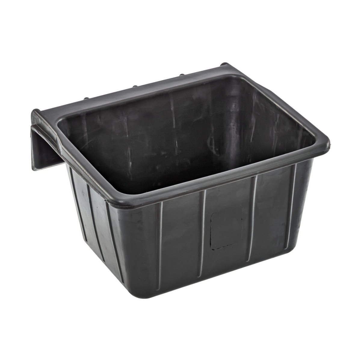 Téglalap alakú etetővályú, gumiból, fekete, 20 literes