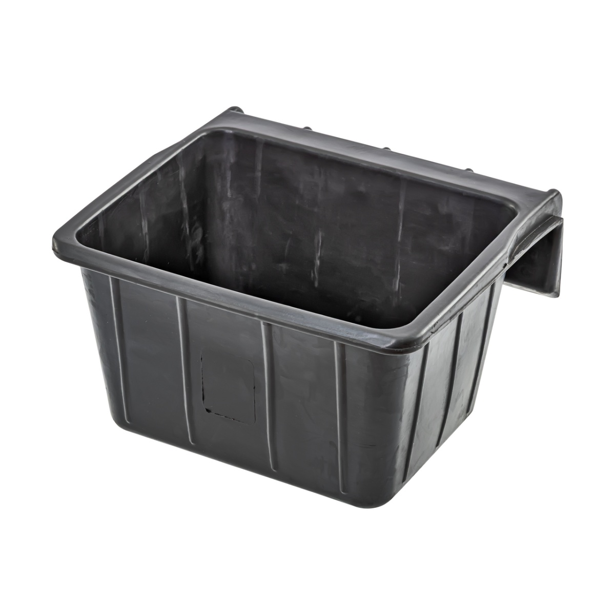 Téglalap alakú etetővályú, gumiból, fekete, 20 literes