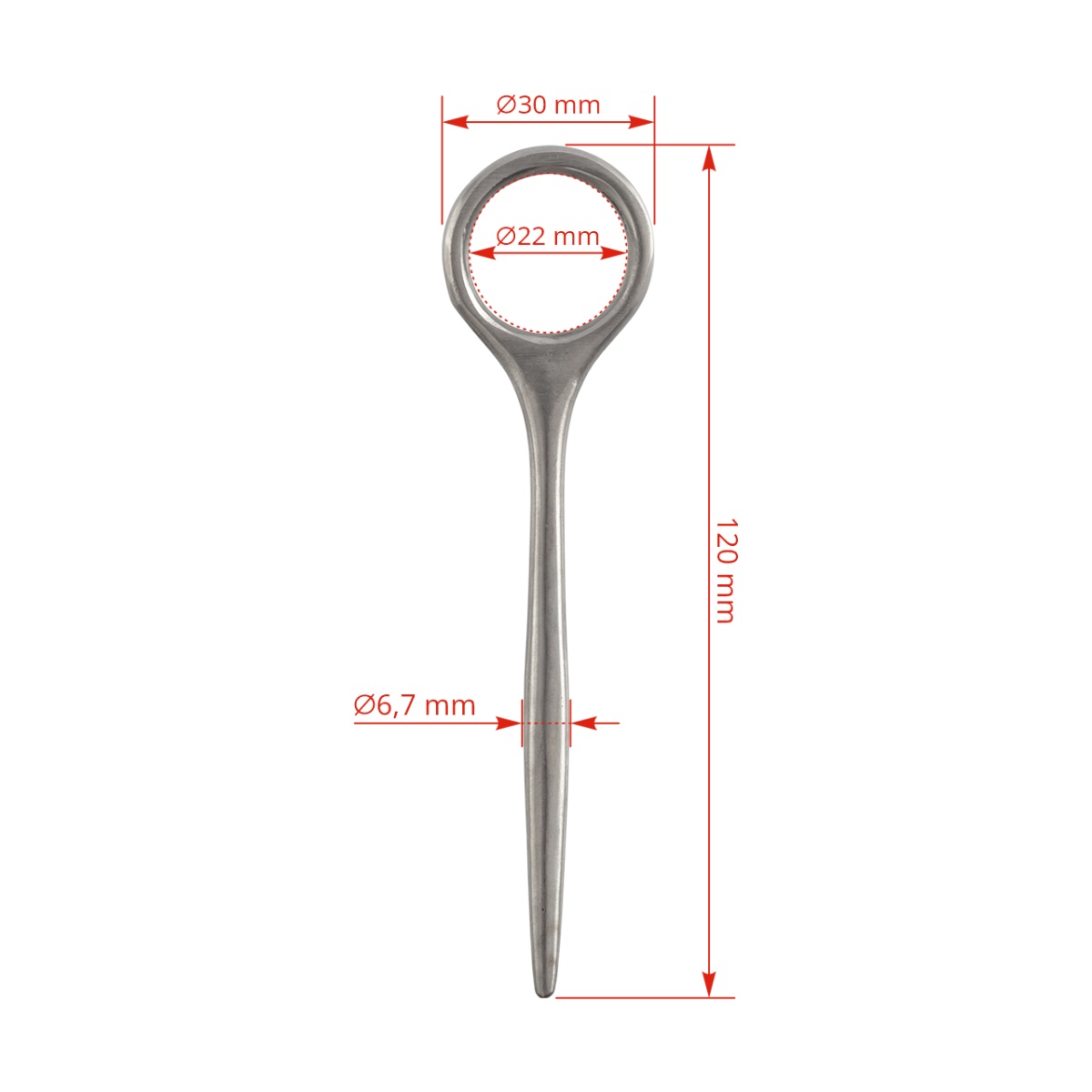 Schnecker típusú tőgycsatorna-kés, 12 cm