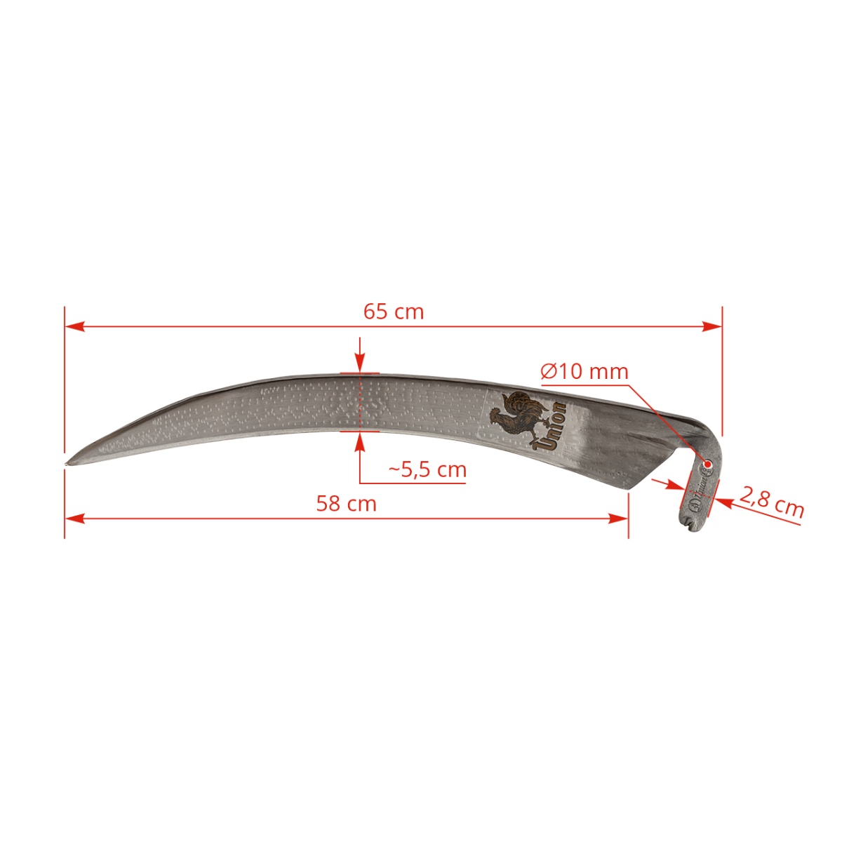 Hahnkopf fűkasza nyél nélkül, 65 cm
