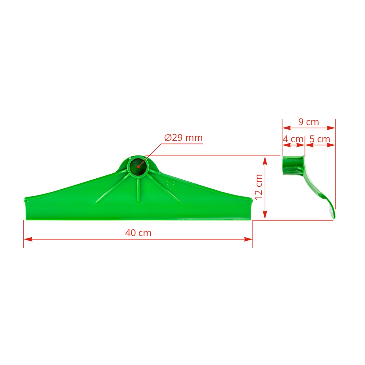 Műanyag trágyatoló fej, 40 cm