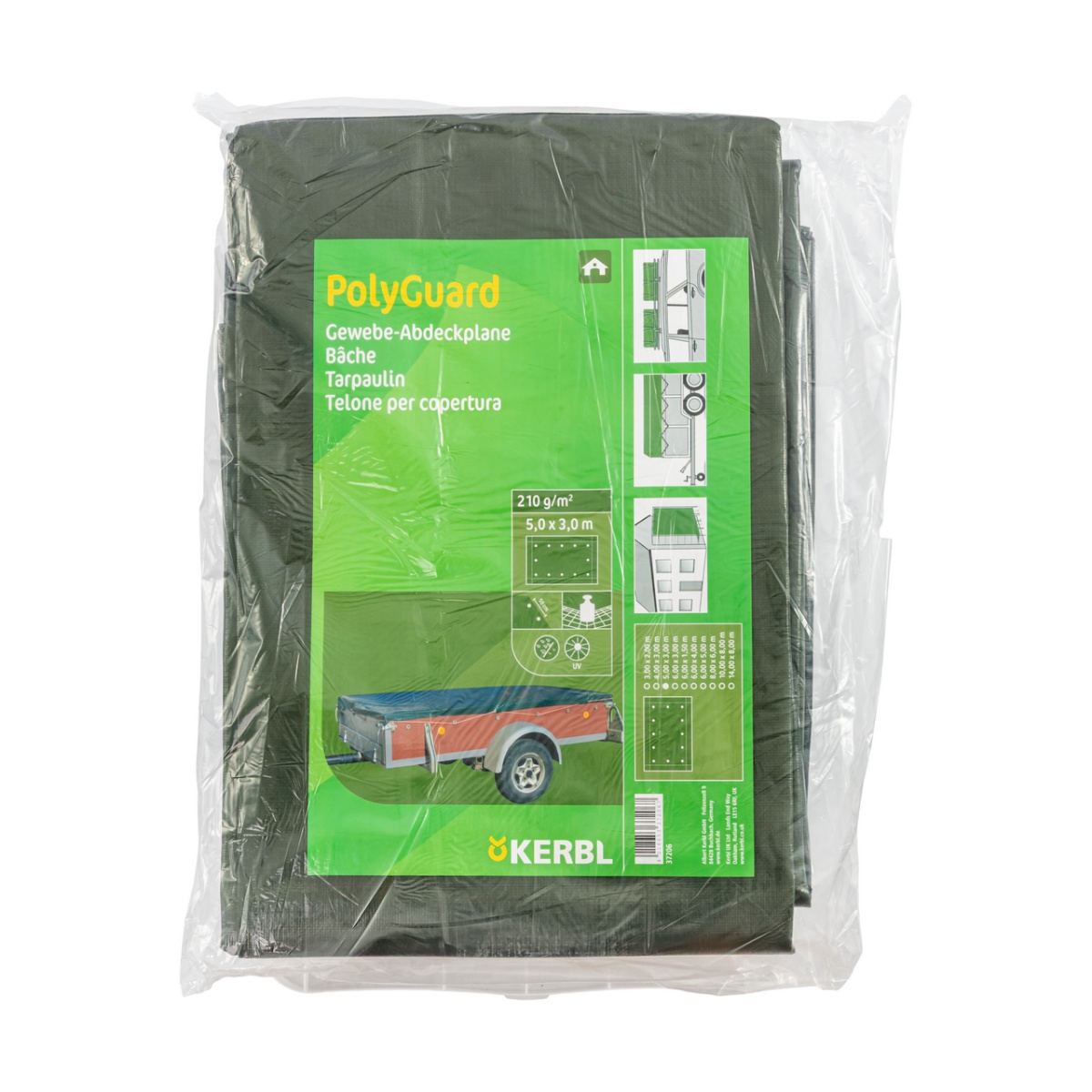 Védőponyva, PolyGuard, 210 g/m², 5 × 3 m
