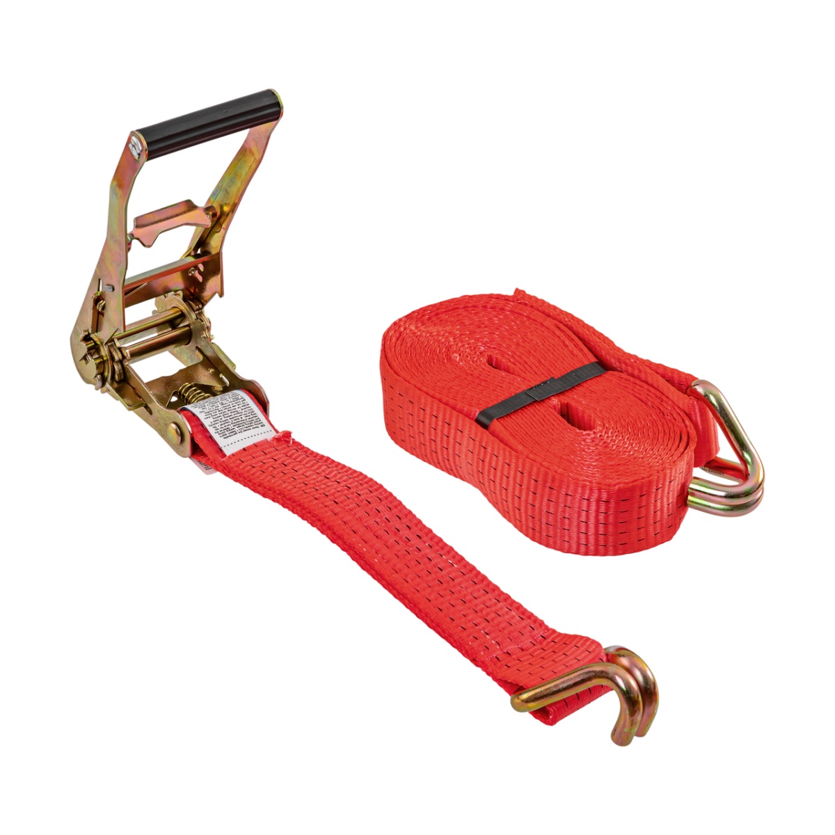 Racsnis rögzítőheveder, piros, 5000 kg, 50 mm × 8 m