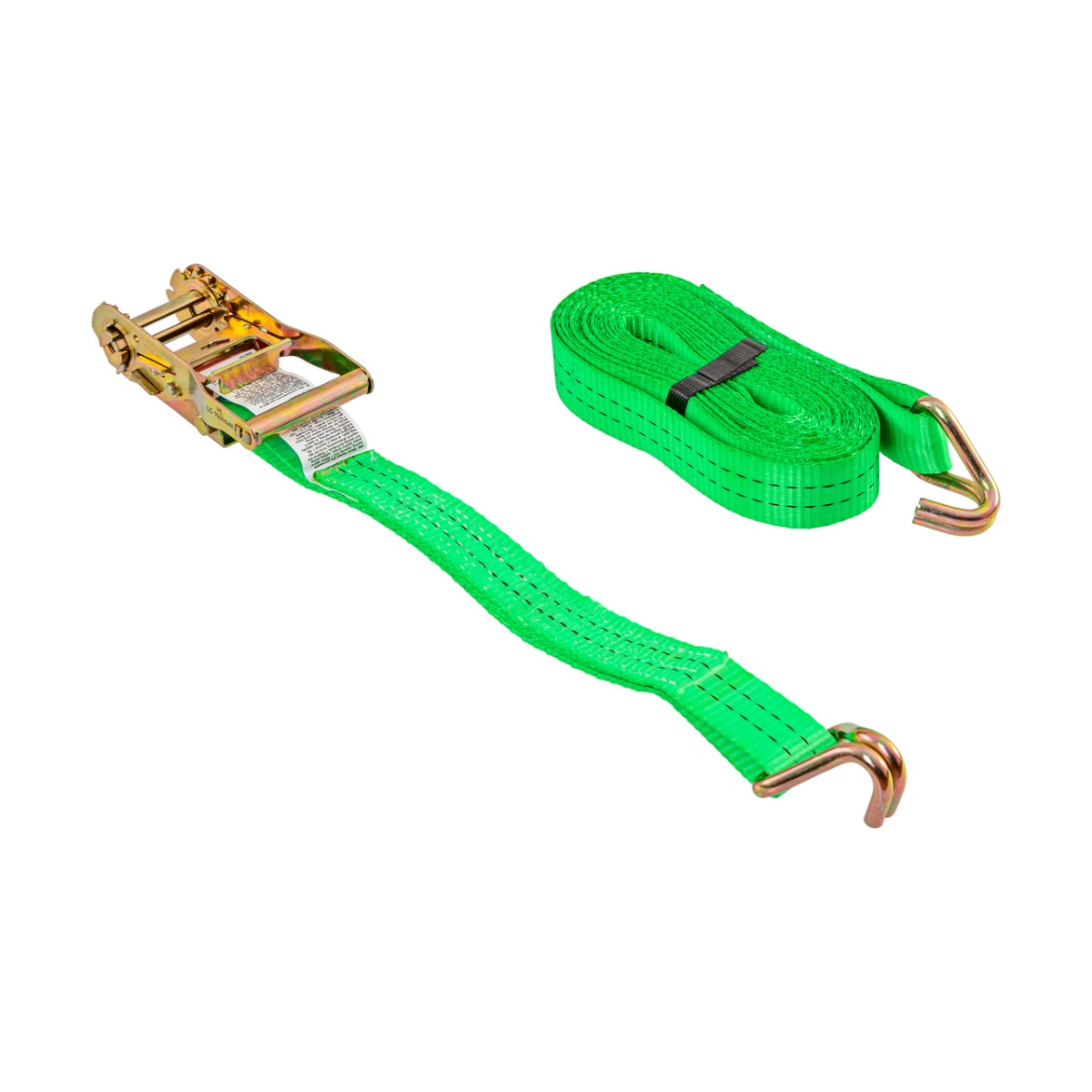 Racsnis rögzítőheveder, zöld, 2000 kg, 35 mm × 6 m