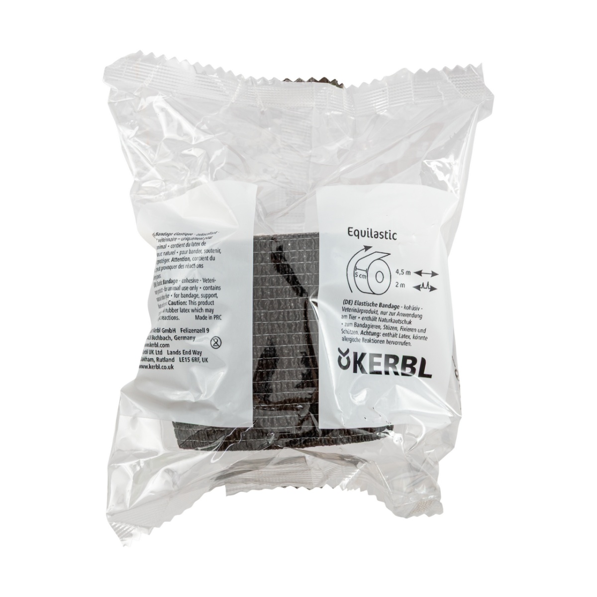 Öntapadó patakötöző, Equilastic, fekete, 450 × 5 cm