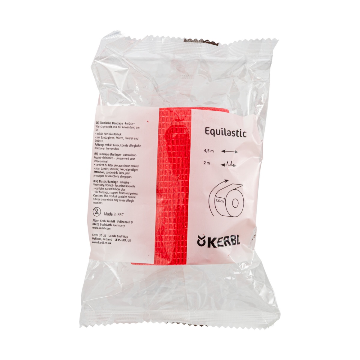 Öntapadó patakötöző, Equilastic, piros, 450 × 7,5 cm