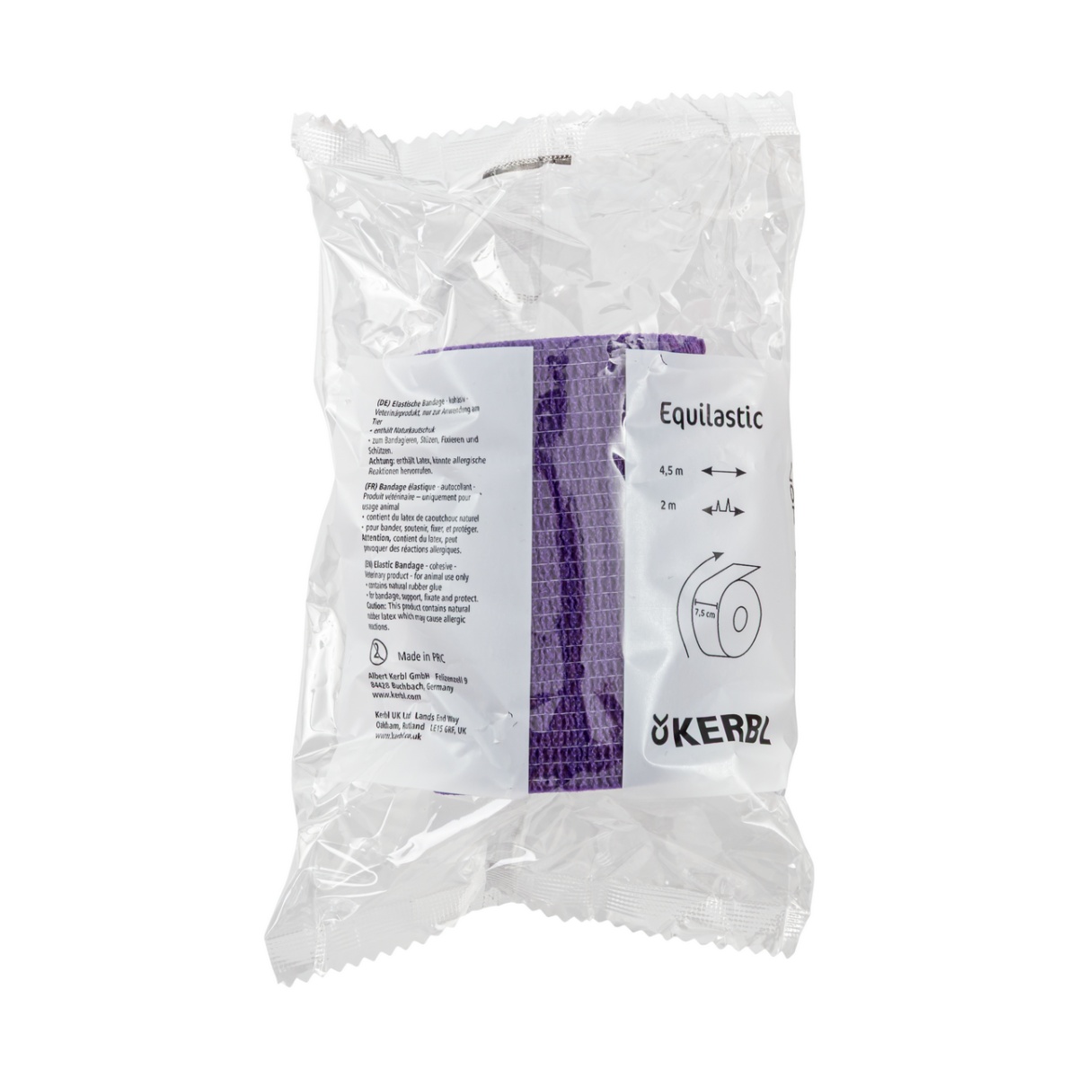 Öntapadó patakötöző, Equilastic, lila, 450 × 7,5 cm